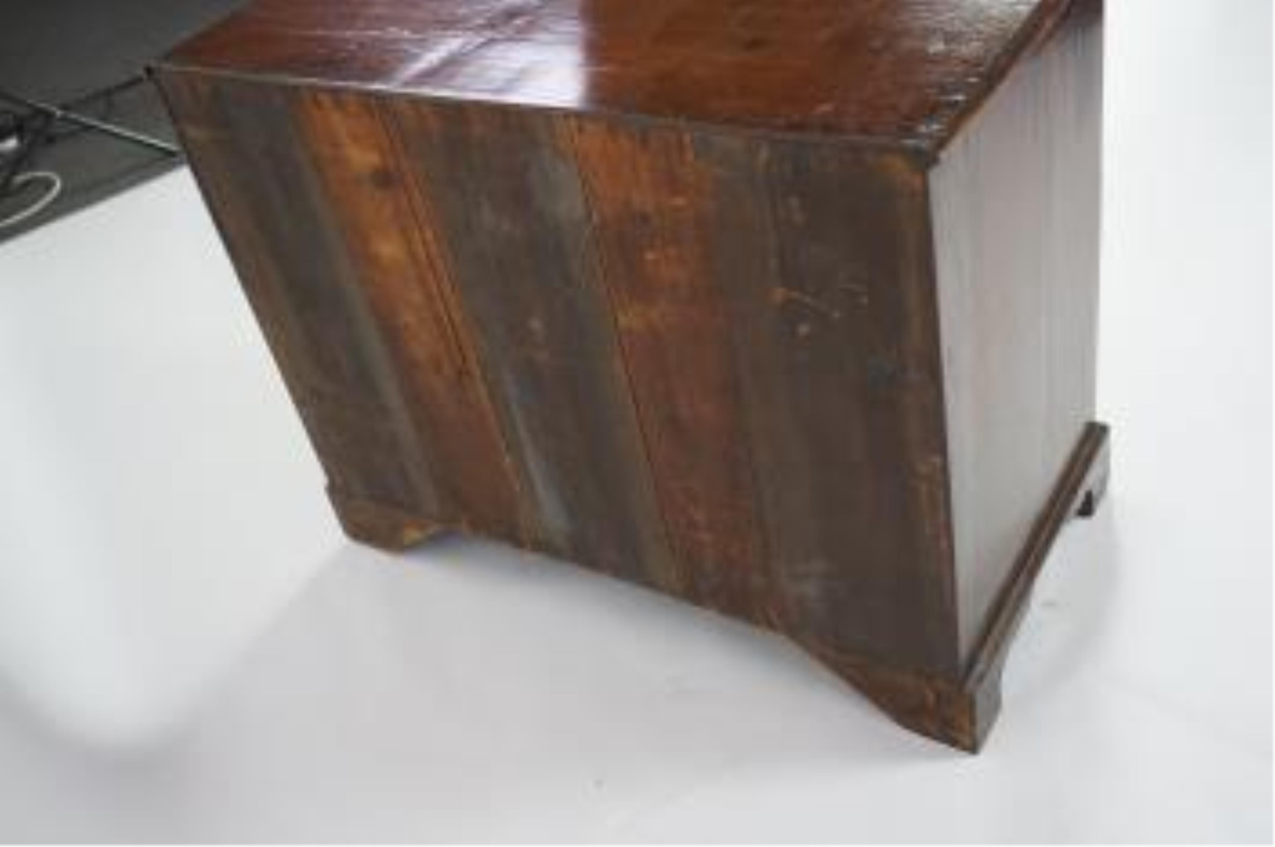 A George III oak chest, width 101cm, depth 49cm, height 80cm. Condition - fair